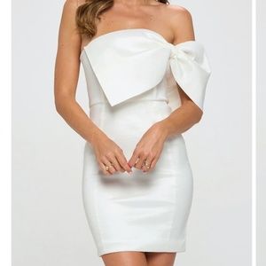 Lovely Day White Bow Mini Dress
